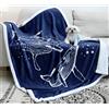 Zevrez Coperta con balene, coperta in pile di flanella blu navy, motivo balene marine, regalo per gli amanti del mare e delle balene, comoda coperta in pile di flanella (balena 2, 122 x 152 cm)