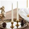 Romadedi Candeliere vintage in ottone - Romadedi Taper Gold Candle Stick stile vittoriano per centrotavola matrimonio festivo Natale decorazione del camino o decorazione della casa set di 2