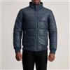 Fatto a mano Giacca imbottita in vera pelle di agnello da uomo blu navy elegante da moto...
