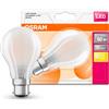 OSRAM 2 x Osram LED lampadina a filamento Star Classic A60 7W = 60W B22d opaco 806lm bianco caldo 2700K