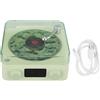Gistuch Altoparlante Bluetooth in stile giradischi con luce notturna e display dell'ora, dispositivo multifunzione 3-in-1, compatto, stereo, wireless, verde
