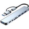 StarTech Hub USB-C - Docking station 8-in-1 - HDMI e RJ45 (Ethernet) - Porte USB 3.0 - Lettore di schede SD/TF - Cavo da 15 cm - Grigio