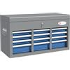 DURHAND Cassetta Attrezzi in Acciaio con 6 Cassetti, un Bauletto e 2 Chiavi, 60x26x34 cm. Blu|Aosom