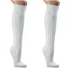Wowerat Calze per costume tradizionale bavarese (1 paio) a treccia in bianco puro, bianco, 39-42