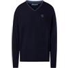 NORTH SAILS Maglione Uomo in Misto Cashmere con Scollo a V e Logo Ricamato
