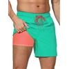 Arcweg Costume da Bagno da Uomo con Boxer Slip Foderato Pantaloncini da Bagno Fodera a Compressione 2 in 1 Pantaloncini da Spiaggia con Tasca con Cerniera Surf 4XL(EU)