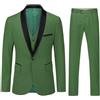 YOUTHUP Abito Uomo Slim Fit 3 Pezzi Abiti da Sposa Elegante Cerimonia Shawl Lapel Smoking Blazer Pantaloni Panciotto, Verde Salice, S