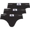Calvin Klein Slip Hipster Confezione da 3 Uomo Cotone Elasticizzato, Nero (Black/Black/Black), M