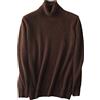 Youllyuu Maglione da uomo in 100% cachemire di visone a costine con dolcevita, pullover casual a maniche lunghe, base tinta unita, taglia grande, Caff, XL