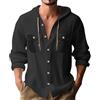 AnnSemo Camicie con cappuccio da uomo estive leggere a maniche lunghe casual magliette casual alla moda felpe con cappuccio atletiche camicie button down camicie vestibilità regolare top sportivi con