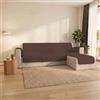 Italian Bed Linen Copridivano Trendy con penisola Reversibile, Misura Seduta 190 cm, Microfibra Soft Touch Mano Pesca, Ideale per Chi ha Animali Domestici, Protezione Totale, Marrone