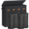 SONGMICS Cesto Portabiancheria 4 Scomparti, Porta Biancheria 210 L, Coperchio, 5 Etichette, Sacchi Interni Rimovibili e Lavabili in Lavatrice, Lavanderia Camera da Letto, Nero Inchiostro RLH014B01