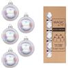 Inge-glas Set di 20 palline di Natale in vetro da 6 cm, in scatola di cartone, chiare e iridescenti