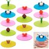PXBSNB 12 Pezzi Coperchi in Silicone, Coperchi Tazza Silicone Riutilizzabile, Anti Polvere Tazze Coperchi, Cartoni Animati Coperchio in Silicone Alimentare per Caffè Birra Bicchieri