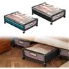 aichilra 2 Pezzi Contenitori Sottoletto con Ruote, Armadio Salvaspazio con Coperchio Trasparente - Contenitore Sottoletto con Ruote in Metallo per Vestiti, Scarpe, Giocattoli (80x42x18 cm, Nero)