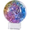 LMXRYPD Sfera di Cristallo, Palla di Vetro Decorative, Sfera di Vetro con Effetto Gghiaccio, per L'Arredamento del Soggiorno, Decorazione per Fontane(Multi-color,6cm/2.3in)