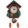 Tiiyee Orologio a Cucù, Orologi da Parete al Quarzo in Plastica Artigianato Vintage alla Moda Meccanismo con Chiamata Cucù 3,35 Pollici Quadrante Scena di Casa Pendolo Suono Soggiorno Decorazione Marrone