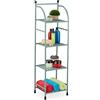 Relaxdays Scaffale in Metallo, HxLxP: 115 x 33 x 28 cm, Mobiletto Cucina e Bagno, 4 Ripiani, Mensole Multiuso, Verde