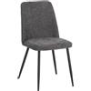 Dimo DI.MO Sedia Tracy in Tessuto Grigio Scuro 57x45x84 cm - Design Moderno
