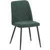 Dimo DI.MO Sedia Tracy in Tessuto Verde Scuro 57x45x84 cm - Design Moderno