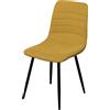 DI.MO Sedia Livia Tessuto Senape con Gambe in Metallo Nero 45x52,5x88 cm Design Moderno