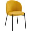 DI.MO Sedia Shelly in Tessuto Senape 320 g 55x45x80 cm - Sedia Design Moderna Imbottita