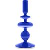 WD LifeStyle Portacandele Vetro Borosilicato H 20 Cm Colore Blu