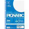 Pigna 02194595M, Ricambio con Banda Rinforzata, Rigatura 5M, quadretti 5 mm per medie e superiori, Carta 80g/mq, Pacco da 40 Fogli