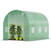 VOUNOT® Serra da Giardino Tunnel, Struttura in Acciaio Zincato, Telo PE Anti-UV Impermeabile, Porta Avvolgibile, 6 Finestre Esterne, Serra per Orto, Piante Verde e Frutto 3x2x2m 6m², Verde
