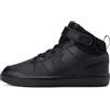 Nike Court Borough Mid 2, Baby/Toddler Shoe Unisex-Bambini, Black/Black-Black, 21 EU