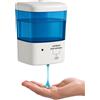 Lume Import Srl Dispenser Automatico Sapone 750ML, Design semplice e ergonomico adatto anche a luoghi pubblici, Attacco a parete, Bianco e Blu.