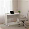 Dmora - Scrivania Albertine, Scrittoio multiuso, Tavolo per ufficio porta PC, Piano di lavoro, 120x80 h75 cm, Bianco