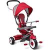 Radio Flyer 4-in-1 Stroll 'N Trike, Triciclo evolutivo con maniglione, Triciclo rosso per bambini da 1 a 5 anni