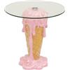 KARE Tavolino di design gelato, diametro 48 cm, moderno, in vetro di sicurezza, idea regalo, comodino rotondo, decorazione per la casa, soggiorno, ufficio, corridoio