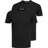 Only & Sons a/s ONSBASIC Slim O-Neck 2-Pack Noos T-Shirt, Nero, L Uomo
