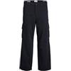 Jack & Jones Male Cargo Pantaloni Wide Leg Fit Pantaloni Cargo, Nero, 33W x 32L