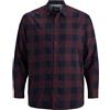 Jack & Jones Camicia a Quadri da Uomo Slim Fit, Rosso (Port Royale/Slim Fit), XL