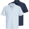 JACK & JONES Jjkane Polo SS 2Pk MP, Celeste Blu, S (Pacco da 2) Uomo