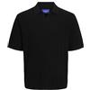 JACK & JONES Jorvarenna Knit SS Split Neck, Nero, XL