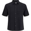 JACK & JONES Jcodynamic Waffle Shirt SS Se25, Nero, M Uomo