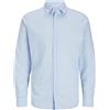 JACK & JONES Jjebreeze Linen Blend Shirt LS SN Pls - Plus Size, Blu Chambray., 7XL
