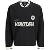 JACK & JONES Jcohorizon Sports Print Sweat LS V-Neck, Nero, M