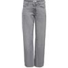 ONLY Onlcobain Reg Wide Rhinestone DNM Tai, Denim Grigio Medio, 30W x 32L Donna