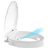 Aünsffer Rialzo per sedile WC da 7,4 cm, con funzione bidet, alzata allungata da 47 cm, lavaggio bidet + lavaggio femmina 2 modalità, senza acqua fredda elettrica, per anziani disabili e incinte