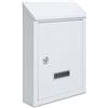 Assorted Collections Cassetta delle lettere da parete, con serratura e 2 chiavi, resistente alle intemperie, facile da installare, 21 x 30 x 7 cm, colore: bianco
