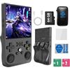 Sawdtones R36MAX - Console di gioco retrò, portatile, ricaricabile, portatile, 4000 mAh, comoda, antiscivolo, con auto TF 64G, schermo da 4, per ufficio, nero