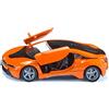 Siku 2348, BMW i8 LCI, Orange/Schwarz, Metall/Kunststoff, 1:50, Öffenbare Türen, Abnehmbare Reifen