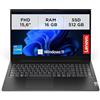 Lenovo V15 G5 IRL, Laptop professionale 15.6 Full HD con processore Intel i5, memoria RAM DDR5 16GB e archiviazione SSD Rapida 512GB, Windows 11 Pro - Nero