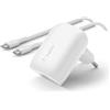 Belkin Caricabatteria da parete USB-C con PPS (30W) con cavo da USB-C a USB-C, certificato USB-IF, ricarica rapida PD 3.0, per iPhone 17, iPhone Air, Samsung Galaxy, Z Fold, Pixel, iPad, Note, AirPods