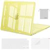 MOSISO Custodia Glitter Compatibile con MacBook Neo 13 pollici Cover Modello A3404 Versione 2026 con Chip A18 Pro, Case Rigida Anti-rottura&Copritastiera&Pellicola&Borsa Porta Oggetti, Giallo Agrume